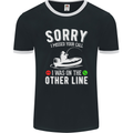 Funny Fishing Fisherman On the Other Line Mens Ringer T-Shirt FotL Black/White