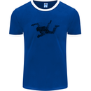 Abstract Parachutist Freefall Skydiving Mens Ringer T-Shirt FotL Royal Blue/White