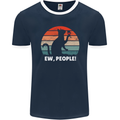 Alcohol Drinking Cat Ew People Mens Ringer T-Shirt FotL Navy Blue/White