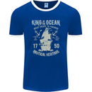 Sailing King of the Ocean Sailor Boat Mens Ringer T-Shirt FotL Royal Blue/White