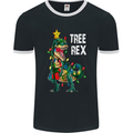 Tree Rex T-Rex Funny Christmas Dinosaur Mens Ringer T-Shirt FotL Black/White