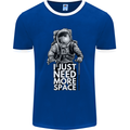 I Just Need More Space Funny Astonaut Mens Ringer T-Shirt FotL Royal Blue/White