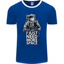 I Just Need More Space Funny Astonaut Mens Ringer T-Shirt FotL Royal Blue/White