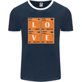 Love Periodic Table Chemistry Geek Funny Mens Ringer T-Shirt FotL Navy Blue/White