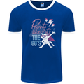 Cat Purrty Like It's the 80's Mens Ringer T-Shirt FotL Royal Blue/White