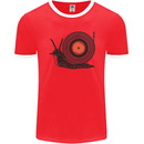 Slug Decks with Vinyl LP DJ DJing Turntable Mens Ringer T-Shirt FotL Red/White