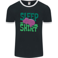 Hippo Sleep Shirt Sleeping Pajamas Mens Ringer T-Shirt FotL Black/White