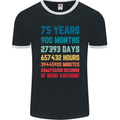 75th Birthday 75 Year Old Mens Ringer T-Shirt FotL Black/White