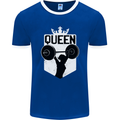 Gym Queen Female Bodybuilding Training Mens Ringer T-Shirt FotL Royal Blue/White