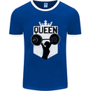 Gym Queen Female Bodybuilding Training Mens Ringer T-Shirt FotL Royal Blue/White