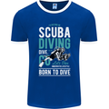 I'd Rather Be Scuba Diving Diver Funny Mens Ringer T-Shirt FotL Royal Blue/White