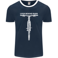 Lifer Behind Bars Cycling Cyclist Funny Mens Ringer T-Shirt FotL Navy Blue/White