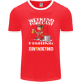 Fishing Weekend Forecast Funny Fisherman Mens Ringer T-Shirt FotL Red/White