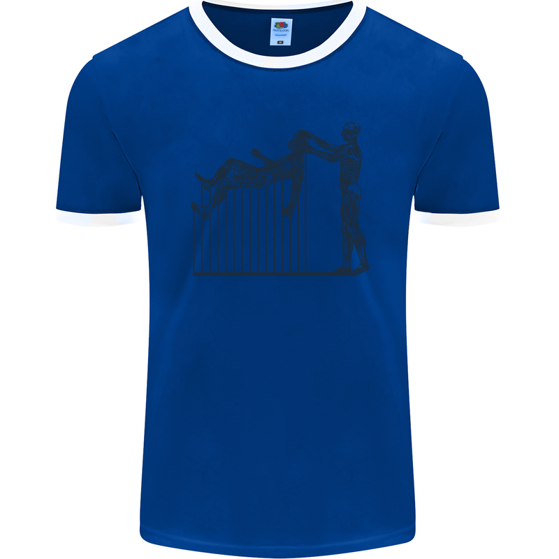 Robot Maintenance AI Futuristic SC-FI Mens Ringer T-Shirt FotL Royal Blue/White