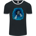 3D Scuba Diver Diving Mens Ringer T-Shirt FotL Black/White