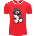 Harlequin Poodle Sketch Mens Ringer T-Shirt FotL Red/White