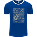 Guitar Word Art Guitarist Electric Acoustic Mens Ringer T-Shirt FotL Royal Blue/White