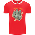 Owls Species Mens Ringer T-Shirt FotL Red/White