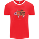 Country House Street Pig Mens Ringer T-Shirt FotL Red/White