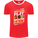 Pool I Like to Play With My Balls 9-Ball Mens Ringer T-Shirt FotL Red/White