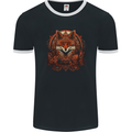 An Ornate Polygon Fantasy Fox Mens Ringer T-Shirt FotL Black/White