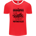 Some Grandpas Funny Biker Motorbike Bike Mens Ringer T-Shirt Red/White