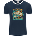 Fishing Legend Funny Fisherman Mens Ringer T-Shirt FotL Navy Blue/White