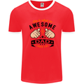 This Is What an Awesome Dad Mens White Ringer T-Shirt Red/White