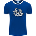Vikings Valknut Symbol With Ravens Mens Ringer T-Shirt FotL Royal Blue/White