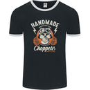 Hand Made Choppers Motorcycle Biker Mens Ringer T-Shirt FotL Black/White
