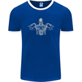 Spartan Biker Motorbike Motorcycle Mens Ringer T-Shirt FotL Royal Blue/White