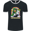 Lepricorn Funny St Patricks Day Leprechaun Mens Ringer T-Shirt FotL Black/White