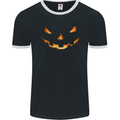 Halloween Pumpkin Face Funny Scary Mens Ringer T-Shirt FotL Black/White