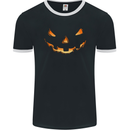 Halloween Pumpkin Face Funny Scary Mens Ringer T-Shirt FotL Black/White