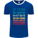 67th Birthday 67 Year Old Mens Ringer T-Shirt FotL Royal Blue/White