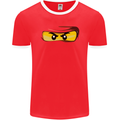 Ninja Eyes Mens Ringer T-Shirt FotL Red/White
