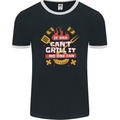 Funny BBQ If Dad Cant Grill It No One Can Mens Ringer T-Shirt FotL Black/White