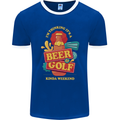 Beer and Golf Kinda Weekend Funny Golfer Mens Ringer T-Shirt FotL Royal Blue/White