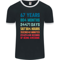 67th Birthday 67 Year Old Mens Ringer T-Shirt FotL Black/White