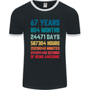67th Birthday 67 Year Old Mens Ringer T-Shirt FotL Black/White