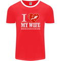 I Heart My Wife Scuba Diving Diver Dive Mens Ringer T-Shirt FotL Red/White