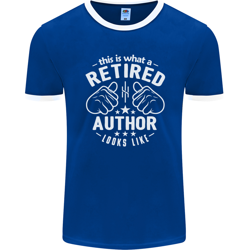This Is What a Retired Author Looks Like Mens Ringer T-Shirt FotL Royal Blue/White