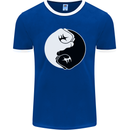 Taekwondo Fighter Mixed Martial Arts MMA Mens Ringer T-Shirt FotL Royal Blue/White