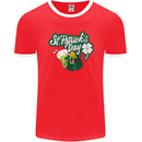 St Patricks Day Funny Irish Ireland Holiday Mens Ringer T-Shirt FotL Red/White
