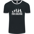 Papa Evolution Fathers Day Mens Ringer T-Shirt FotL Black/White