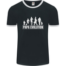 Papa Evolution Fathers Day Mens Ringer T-Shirt FotL Black/White