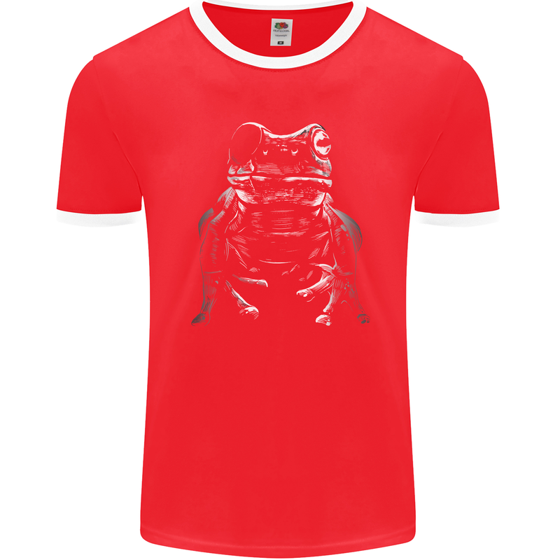 A Frog With an Eyepatch Mens Ringer T-Shirt FotL Red/White