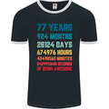 77th Birthday 77 Year Old Mens Ringer T-Shirt FotL Black/White