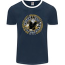 A Viking Man Mens Ringer T-Shirt FotL Navy Blue/White