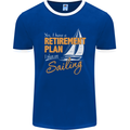 Retirement Plan Sailing Sailor Boat Funny Mens Ringer T-Shirt FotL Royal Blue/White